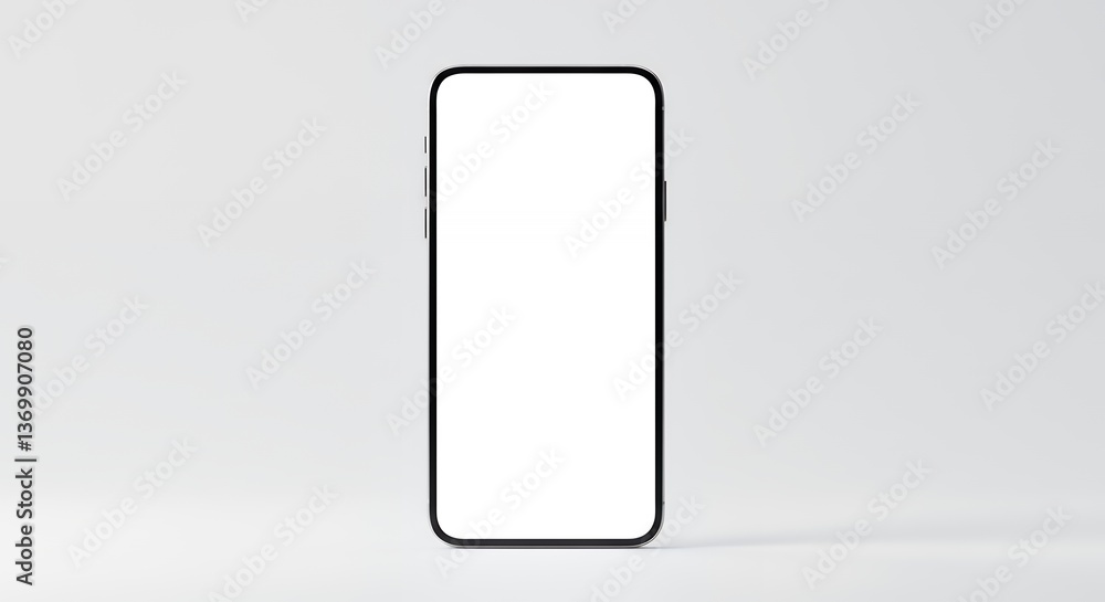 Modern Smartphone Mockup A Blank Screen for App Presentation and Digital Design Showcase Modern Smartphone Mockup A Blank Screen for App Presentation and Digital Design Showcase
