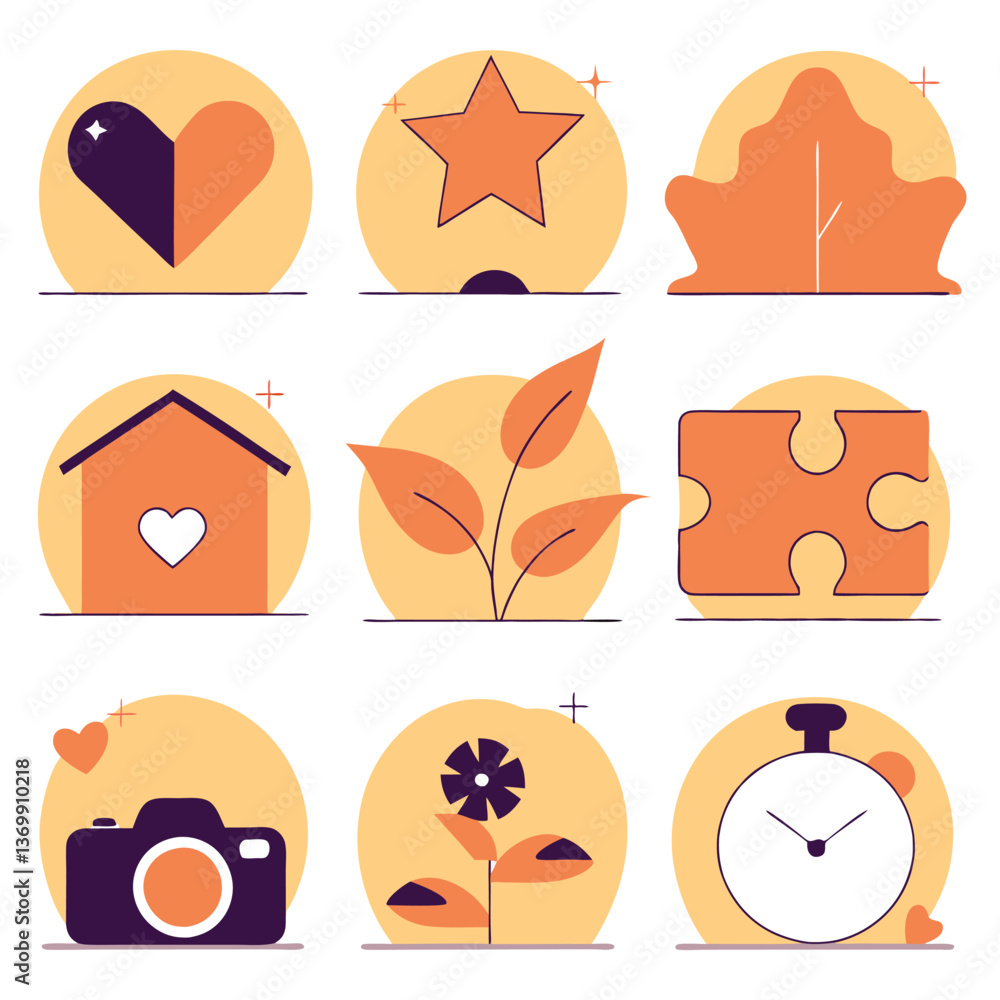 Vector collection of animal food web design icons Vector collection of animal food web design icons