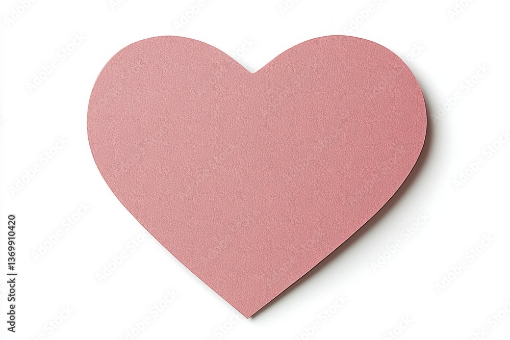 Isolated heart-shaped note on white background Isolated heart-shaped note on white background