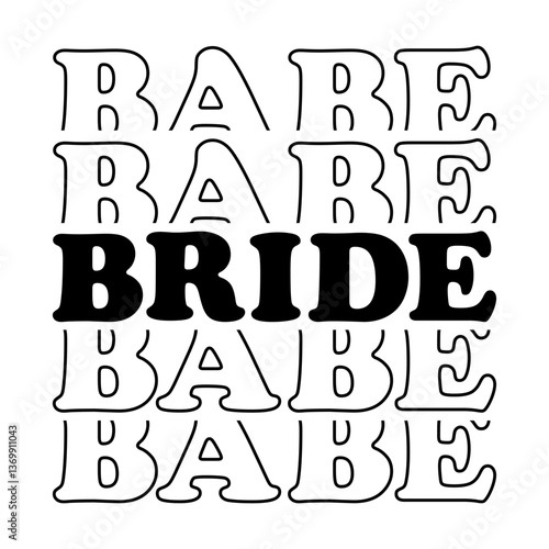 Bride babe svg cut file. Isolated vector illustration.