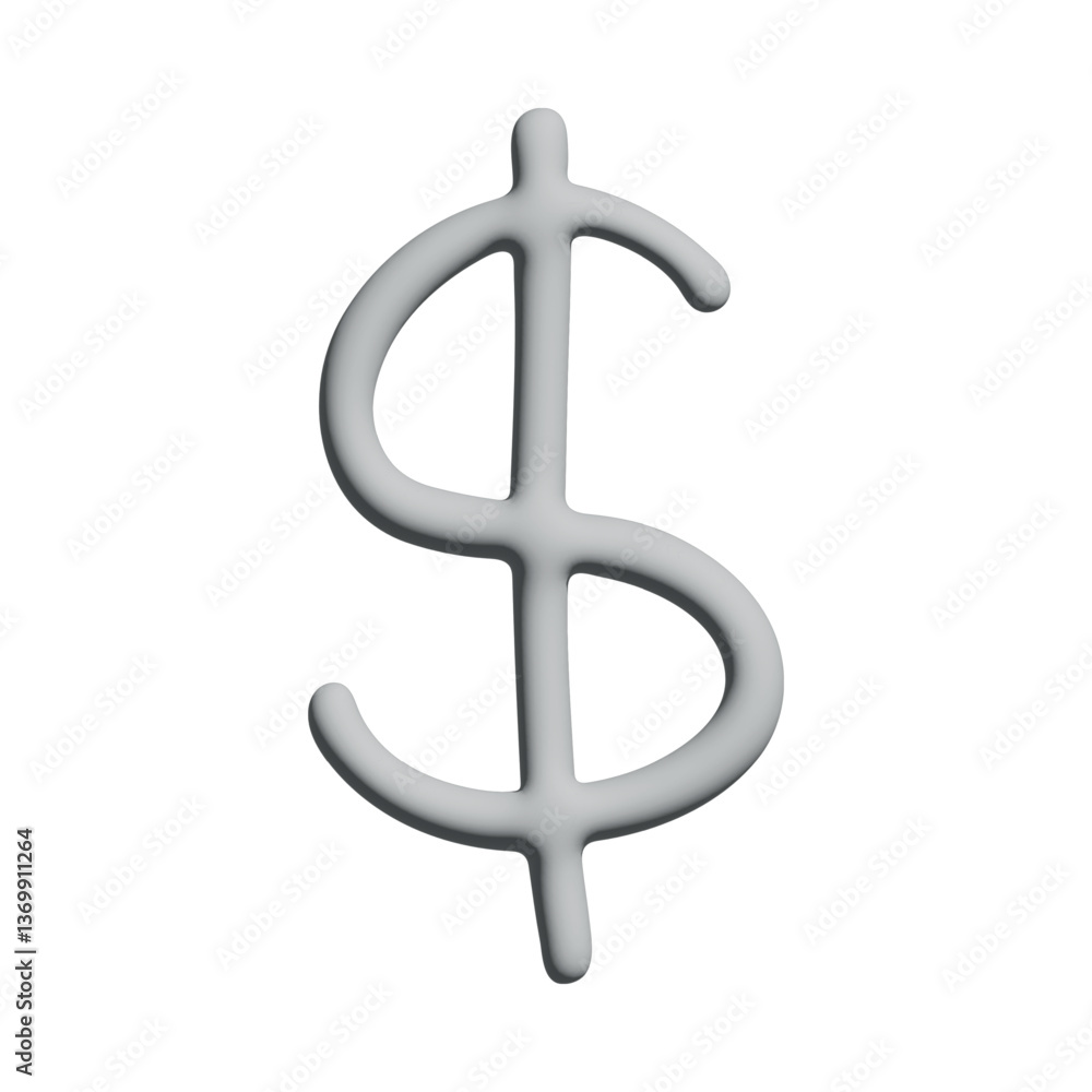 3d dollar currency symbol. Single element for design 3d dollar currency symbol. Single element for design