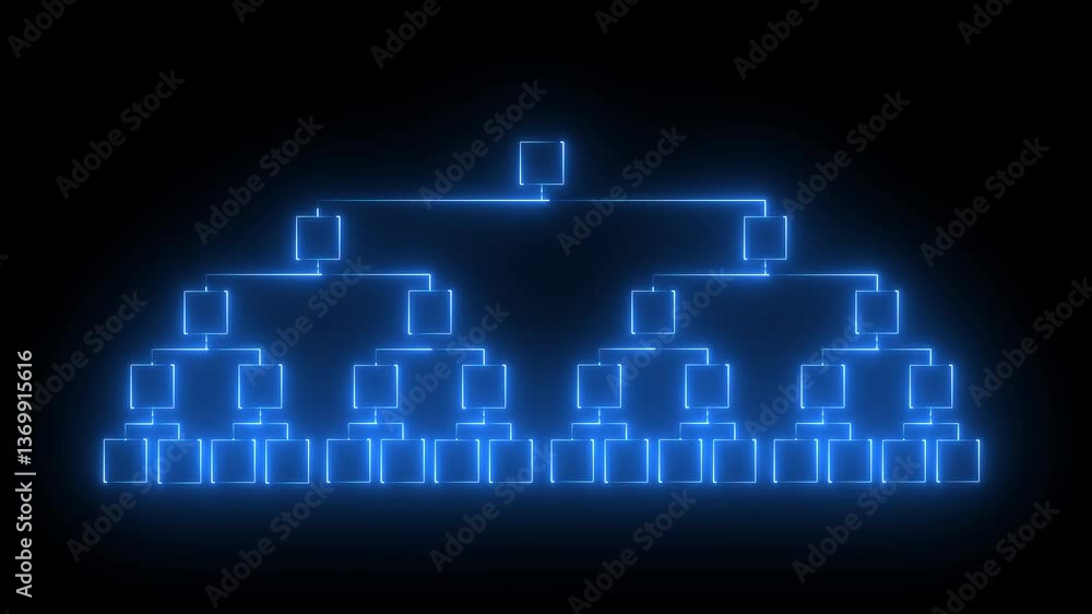 Neon Tournament Bracket icon Animation on black background. Fighting ...
