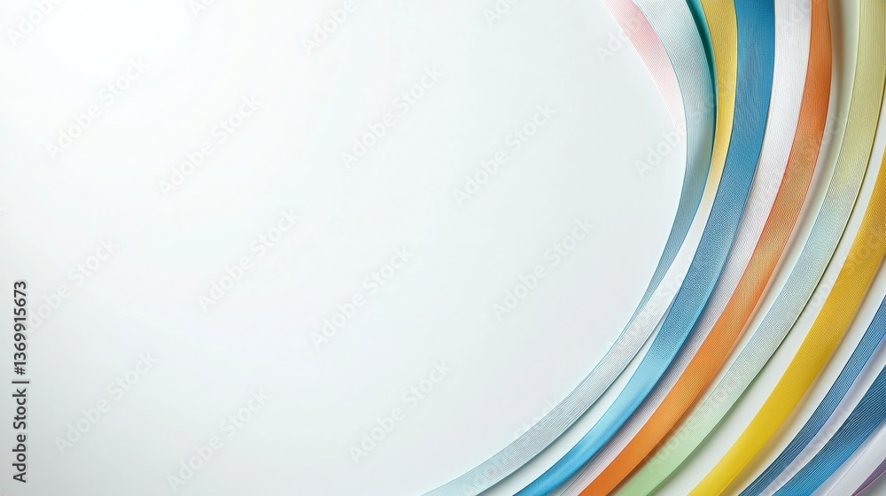 Obraz premium Colorful Abstract Ribbons on White Background.