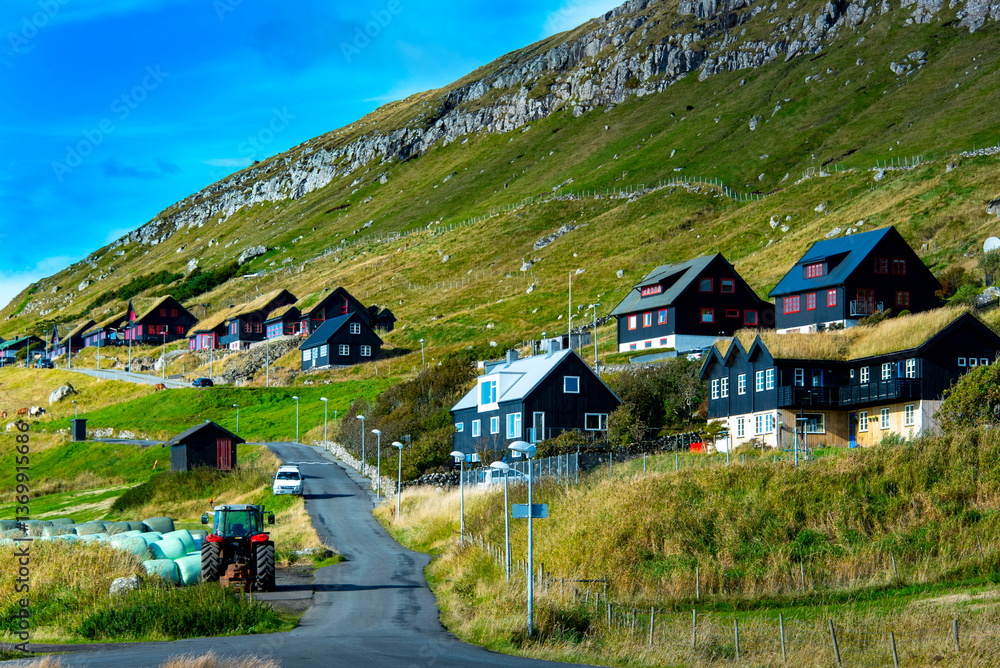 Fototapeta premium Kirkjubour Village - Faroe Islands
