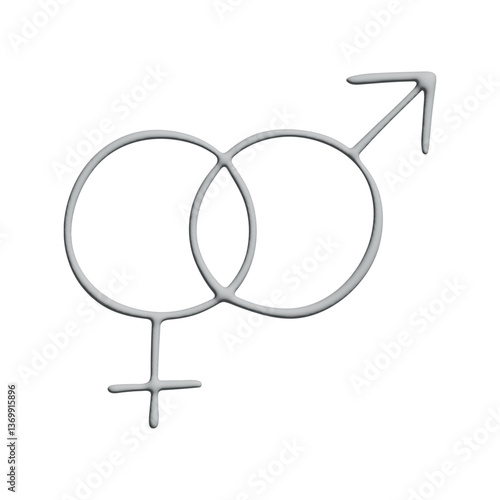 3d heterosexual gender identity icon Symbol used to represent sex and gender