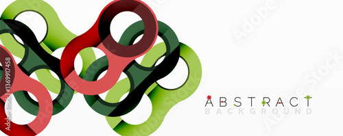 Abstract composition with intertwined circular and tubular forms creating fluid structure with gradients, depth, and sharp contrasts