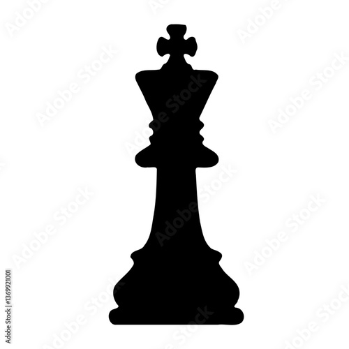Black King Chess Piece with Dual Profile Faces