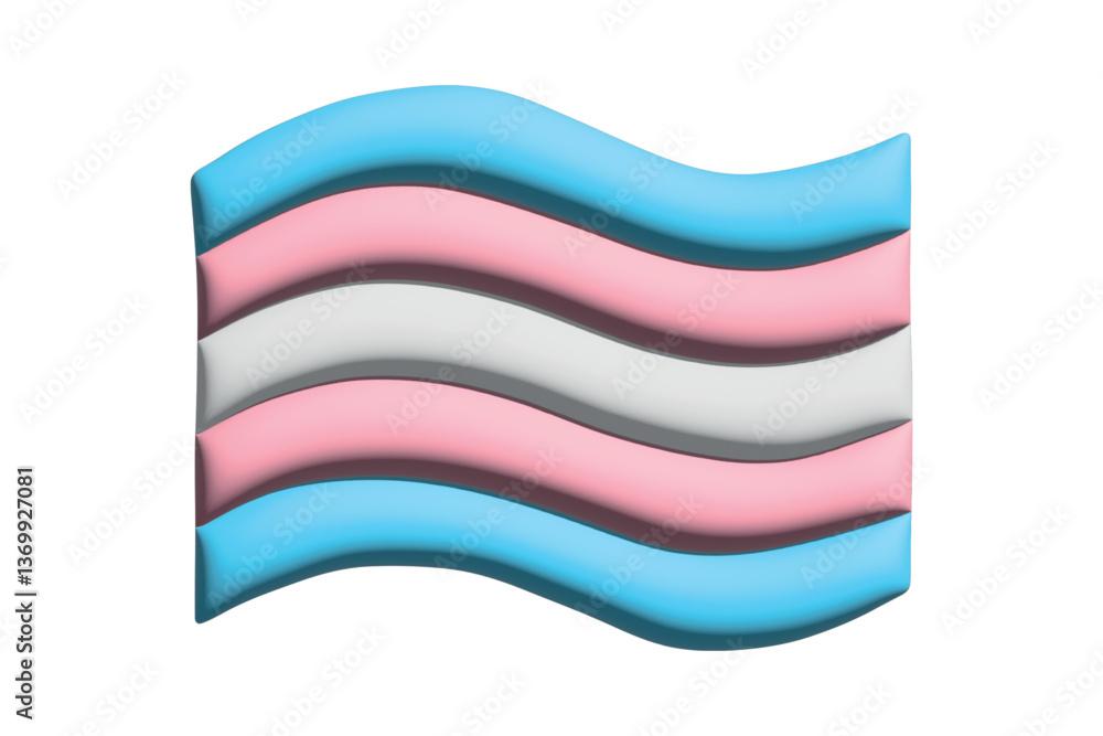 Obraz premium Colorful Transgender pride flag Happy pride day LGBTQ community Pride Month Vector 3d clipart for posters, stickers, logo, cards