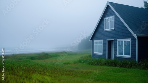 Wallpaper Mural Tranquil House Amidst Foggy Landscape Torontodigital.ca