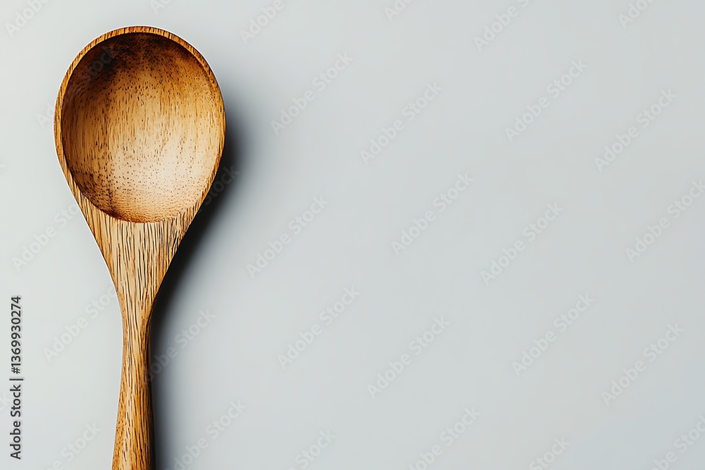 Wooden spoon on plain background evokes rustic charm and culinary inspiration. Wooden spoon on plain background evokes rustic charm and culinary inspiration.