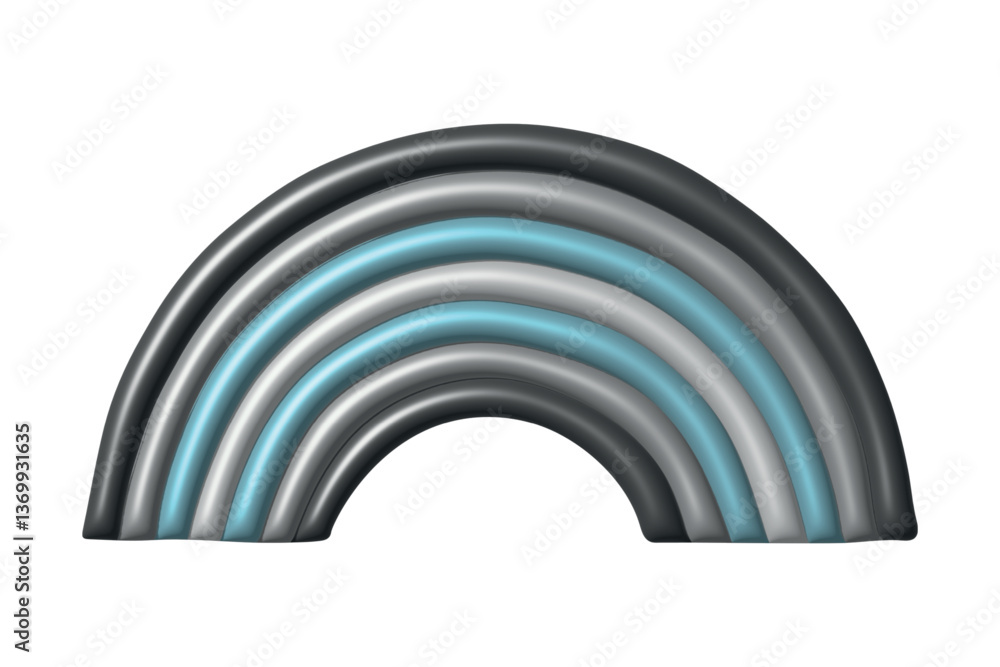 Obraz premium Colorful rainbow shape Demiboy pride flag Happy pride day LGBTQ community Pride Month Vector 3d clipart for posters, stickers, logo, cards