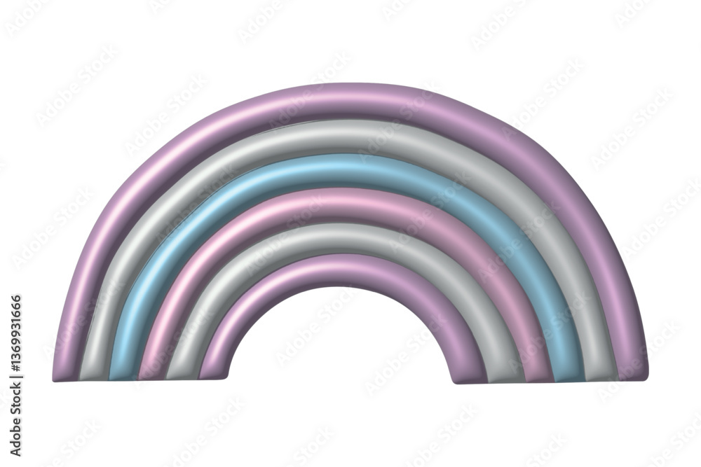 Fototapeta premium Colorful rainbow shape Intersex pride flag Happy pride day LGBTQ community Pride Month Vector 3d clipart for posters, stickers, logo, cards