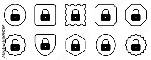 Editable vector lock padlock encryption password icon. Part of a big icon set family. Perfect for web and app interfaces, presentations, infographics, etc