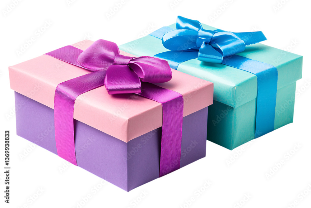Trio of Vibrant Gift Boxes for Joyful Giving Celebration on Transparent Background Trio of Vibrant Gift Boxes for Joyful Giving Celebration on Transparent Background