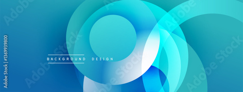 Layered circular shapes in vivid colors form a gradient-rich abstract design with smooth transitions, depth effects, and a modern, futuristic aesthetic