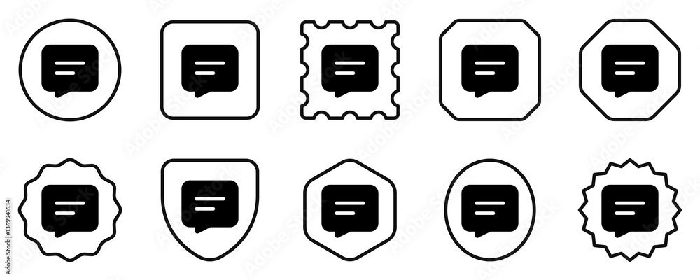 Vector text message icon. Black, white background. Perfect for app and web interfaces, infographics, presentations, marketing, etc. Vector text message icon. Black, white background. Perfect for app and web interfaces, infographics, presentations, marketing, etc.