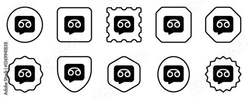 Vector voicemail, voice record icon. Black, white background. Perfect for app and web interfaces, infographics, presentations, marketing, etc.