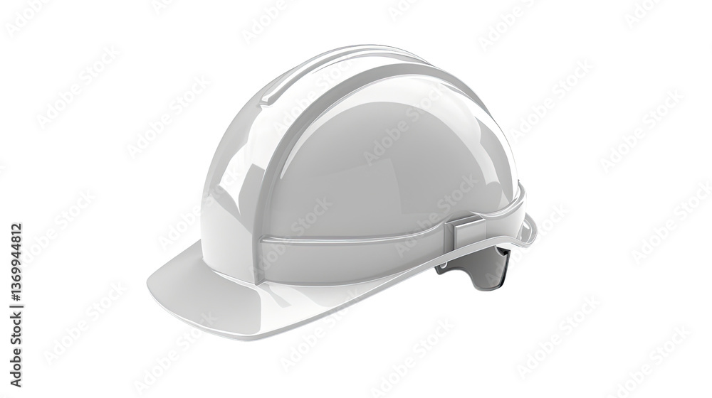 Protective Helm: A pristine, angled perspective of a protective white helm, designed to provide safety and security in various work environments. Protective Helm: A pristine, angled perspective of a protective white helm, designed to provide safety and security in various work environments.
