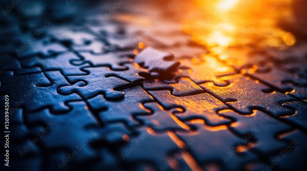 A puzzle with interconnected pieces symbolizing teamwork and collaboration.