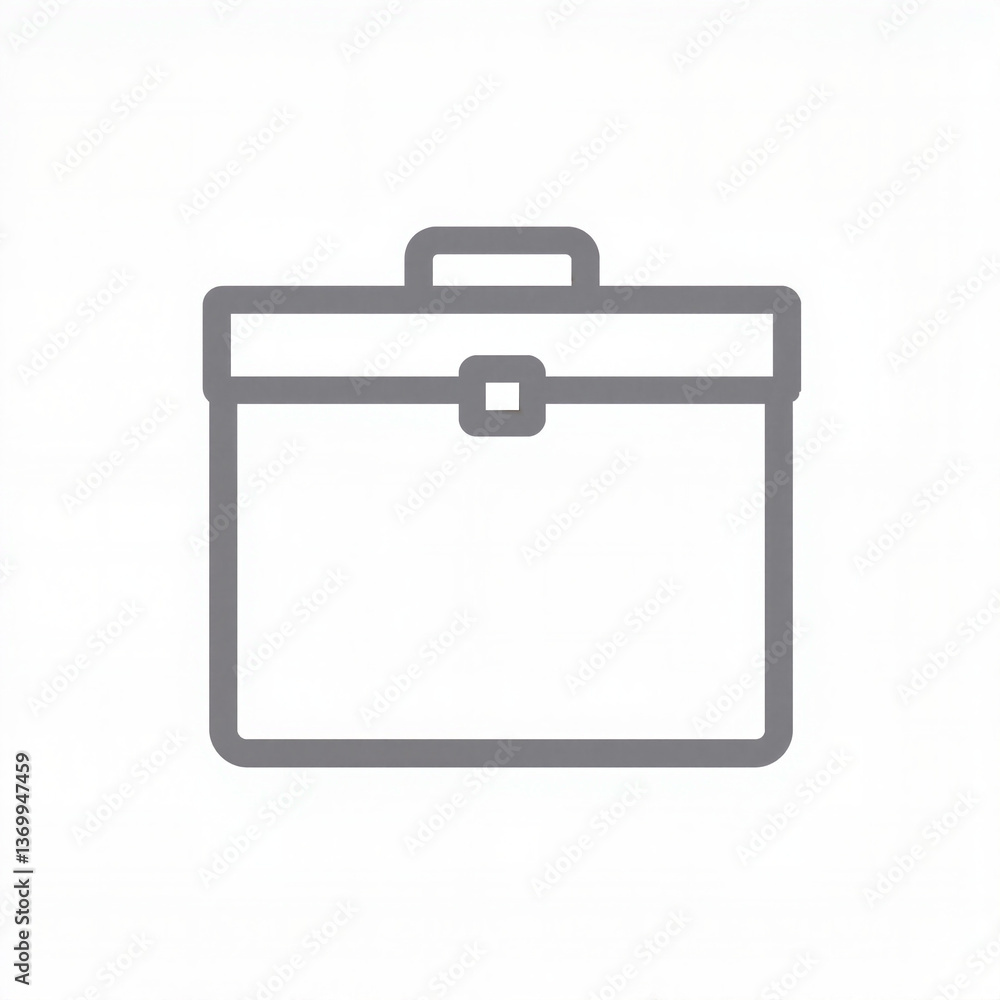 Simple outline of a briefcase icon in gray Simple outline of a briefcase icon in gray