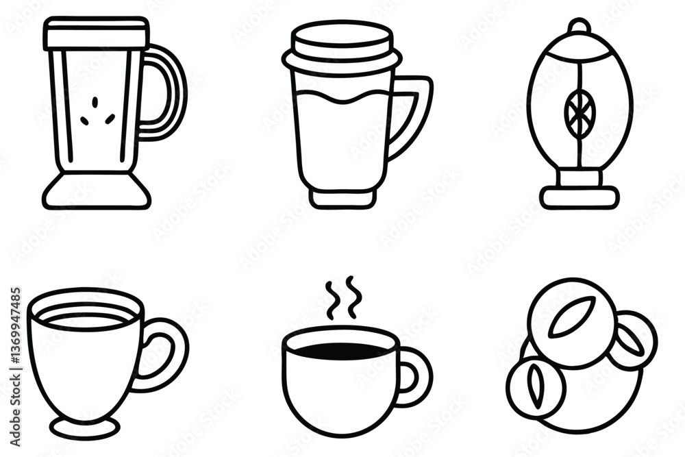 Coffee line art illustration for modern design lovers (1) Coffee line art illustration for modern design lovers (1)