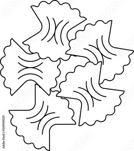 Farfalle outline vector