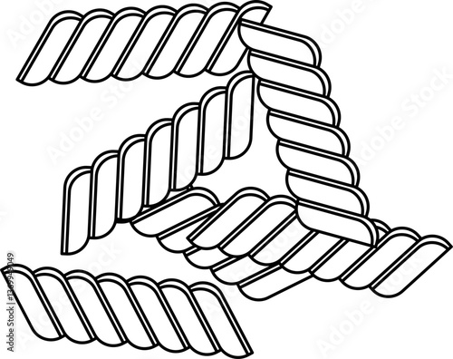 Fusilli outline vector