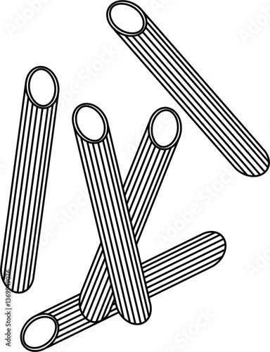 Penne outline vector