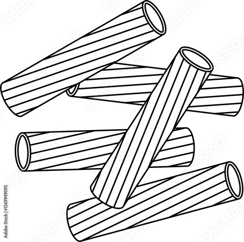 Rigatoni outline vector