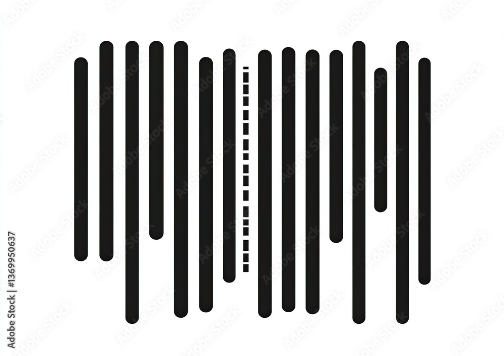 Abstract graphic design with vertical lines and a central dashed line Abstract graphic design with vertical lines and a central dashed line