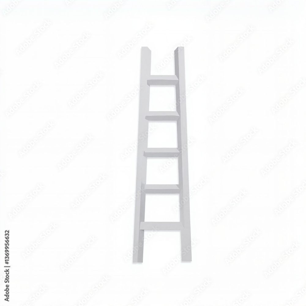 Minimalist white ladder on a plain background Minimalist white ladder on a plain background
