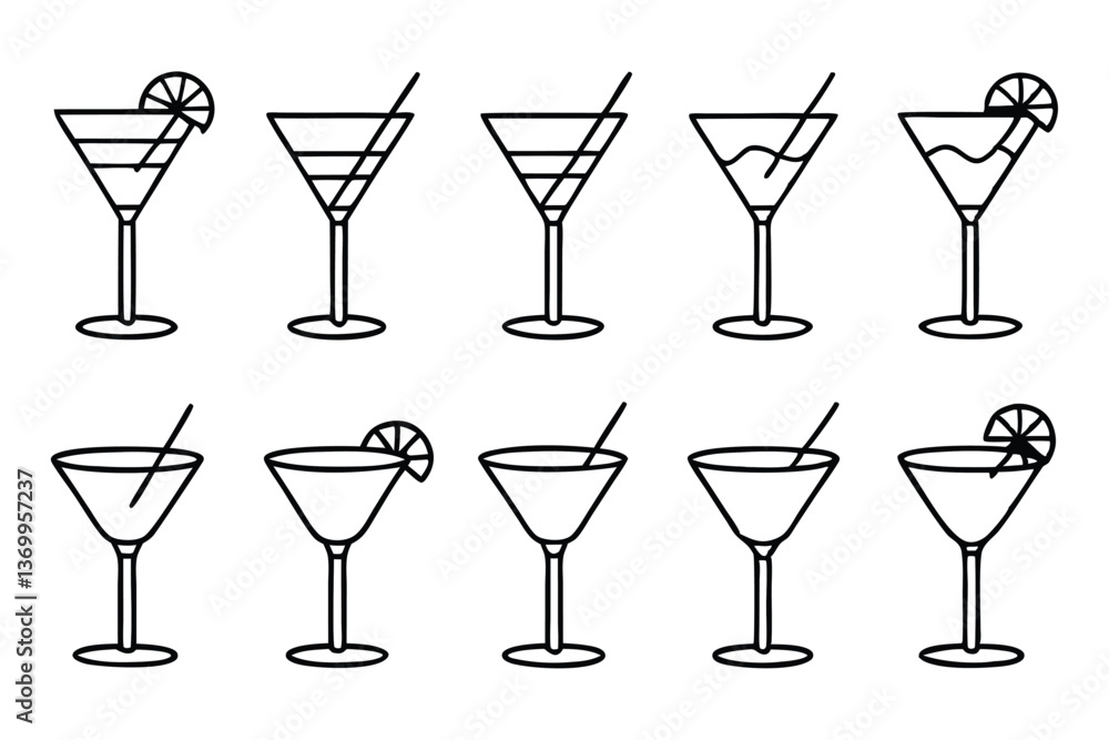 Cosmopolitan line art illustration for modern design projects (2) Cosmopolitan line art illustration for modern design projects (2)