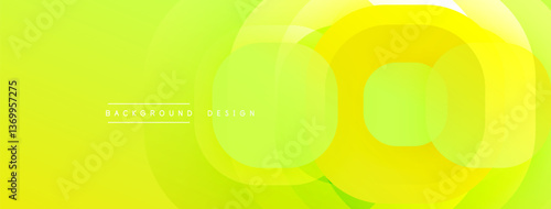 Circular abstract design with overlapping translucent circles and round shapes, blending gradients and smooth curves, creating depth, contrast, and a dynamic visual effect