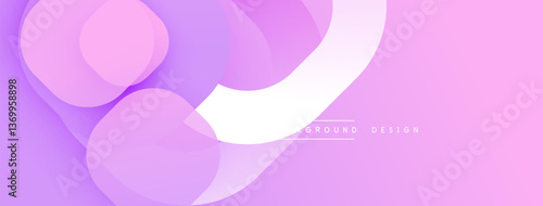 Circular abstract design with overlapping translucent circles and round shapes, blending gradients and smooth curves, creating depth, contrast, and a dynamic visual effect