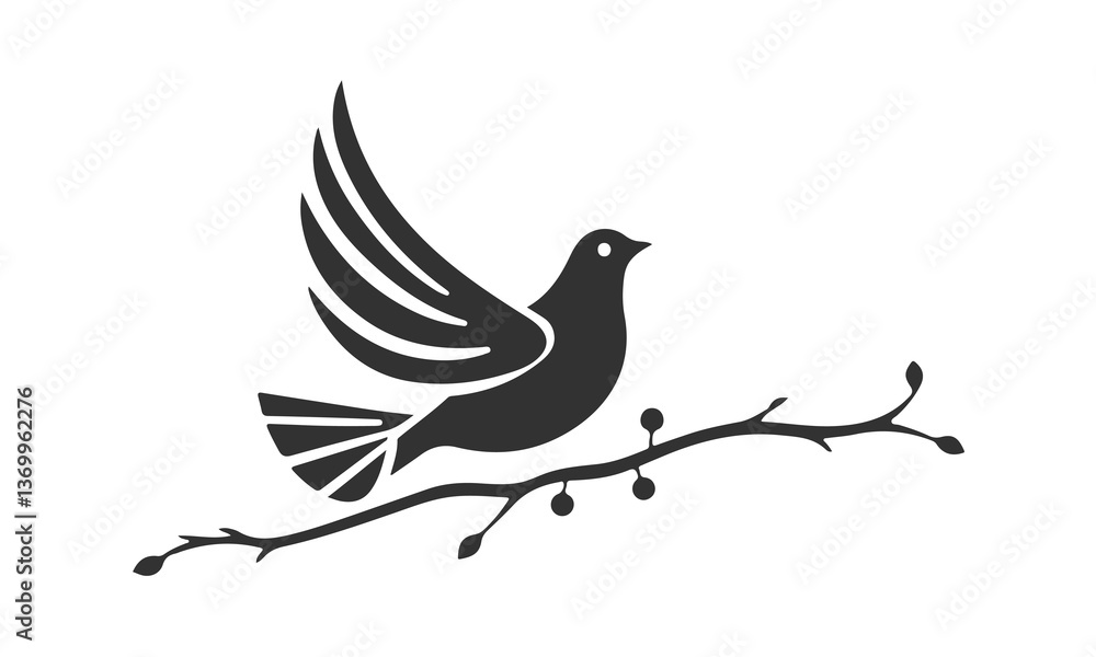 Obraz premium Dove logo. Bird icon template. Symbol of peace freedom and hope. Bird logo, flying dove, dove of peace, vector dove