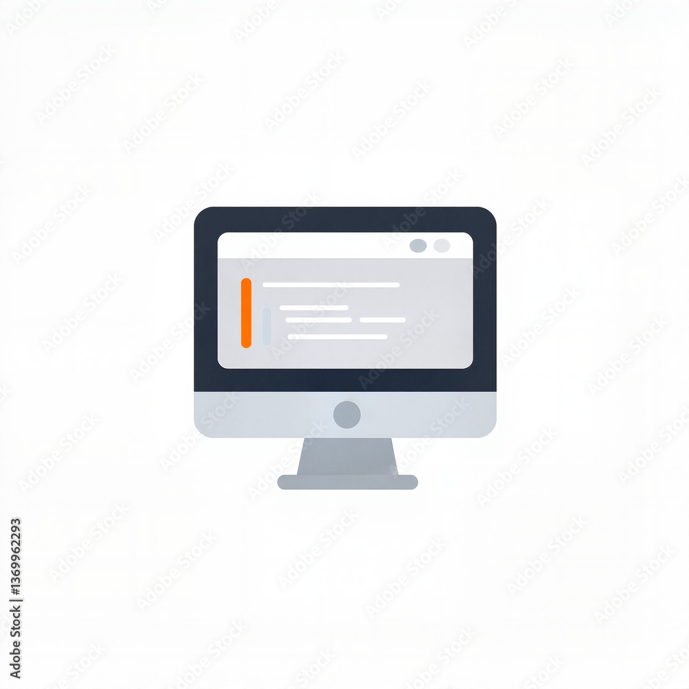 Computer screen displaying user interface design Computer screen displaying user interface design