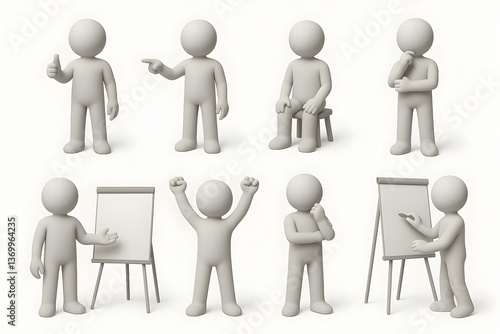 Minimalist stick figure characters showing emotions and reactions