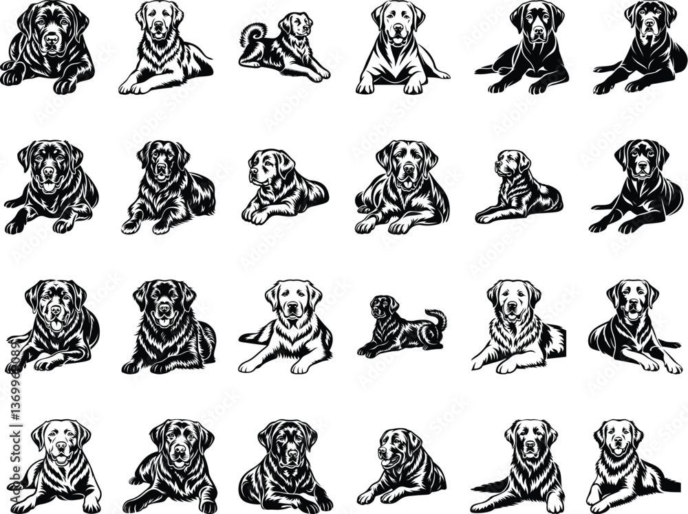 Naklejka premium Labrador Retriever Laying Crossed Paws