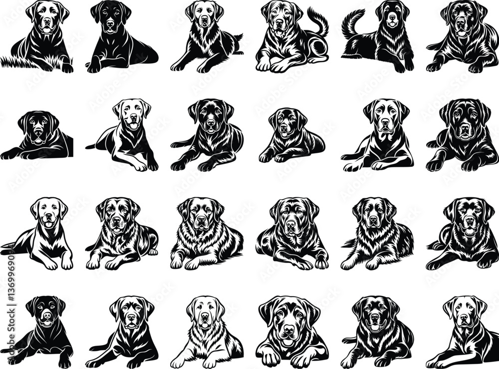 Naklejka premium Labrador Retriever Laying Crossed Paws