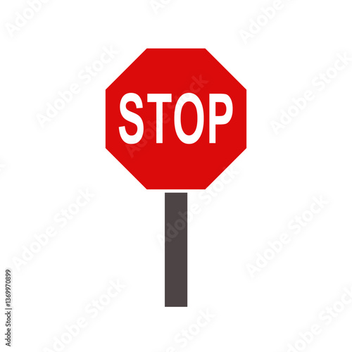 STOP Sign Post – Red Octagon Traffic Sign on Pole
