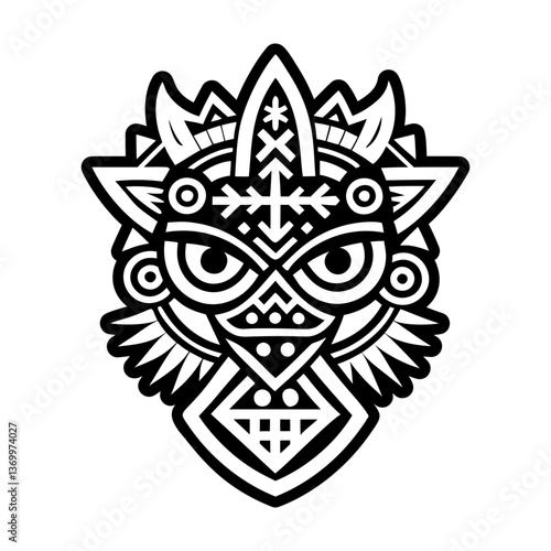 A filled style icon of ancestral totem tattoo