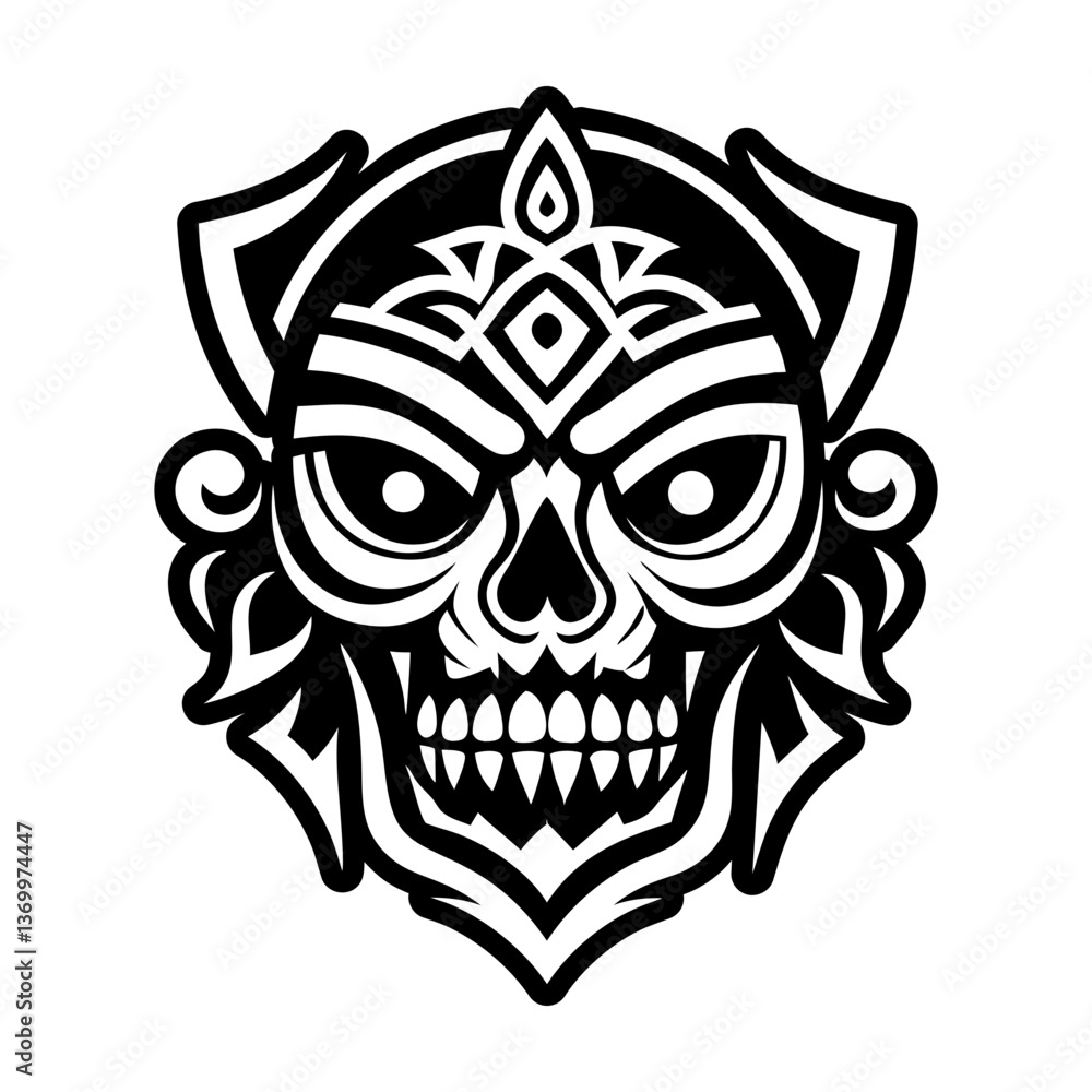 Obraz premium A solid style icon of death skull tattoo