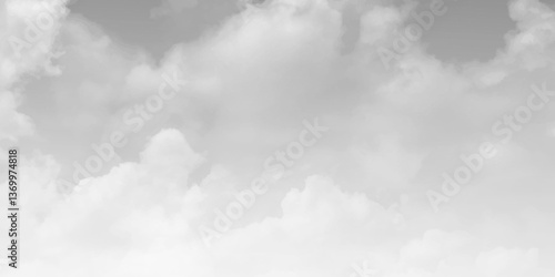 Clouds in the white sky. Weather. Vector illustration.