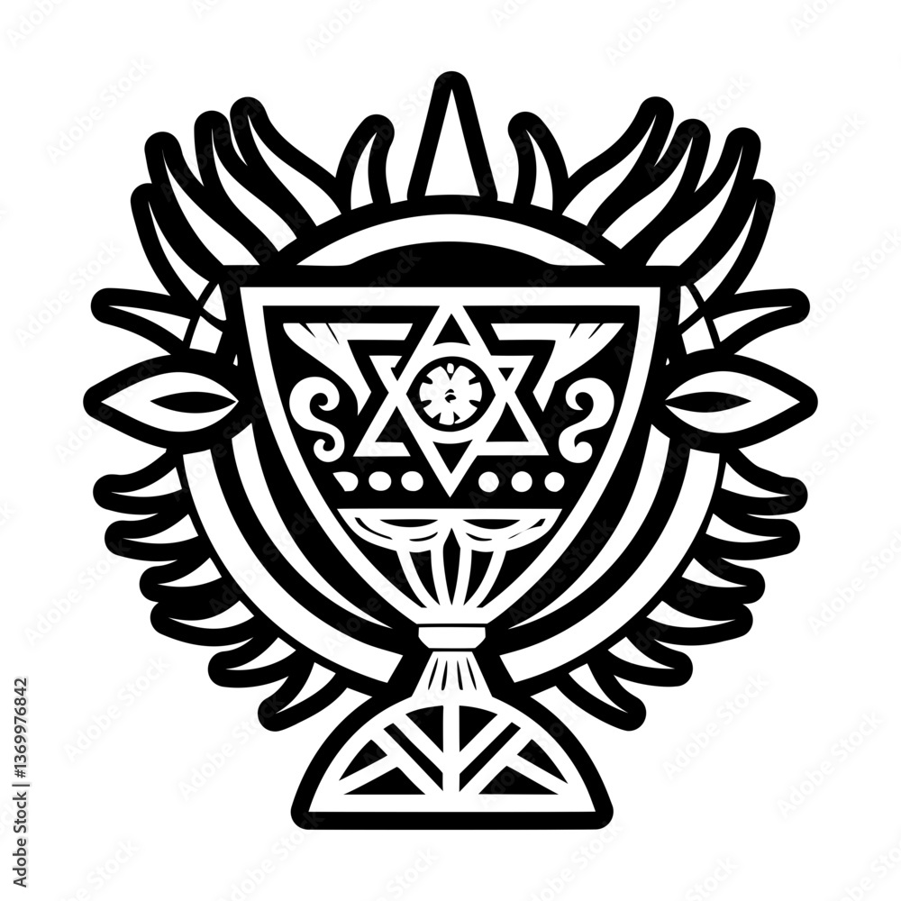 Fototapeta premium A glyph style icon of sacred chalice symbol