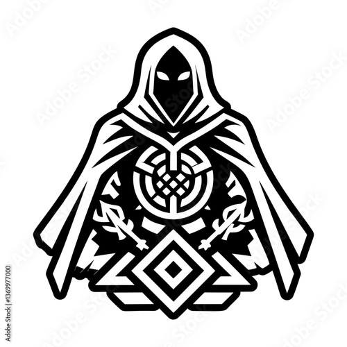A glyph style icon of shadow cloak symbol