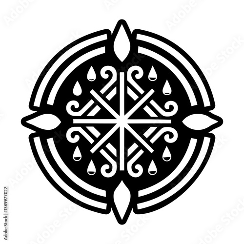 A filled style icon of slavic ancestor symbol