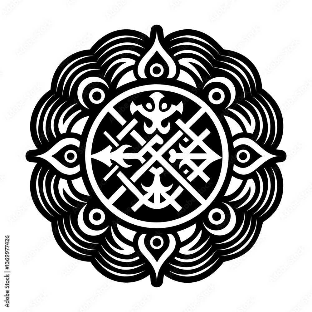 Naklejka premium A filled style icon of slavic tattoo symbol