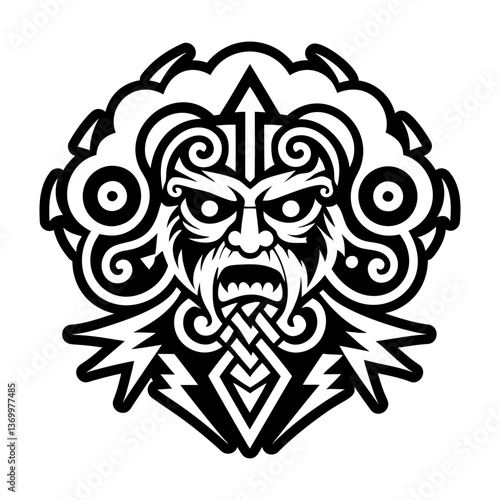 A filled style icon of slavic warrior symbol