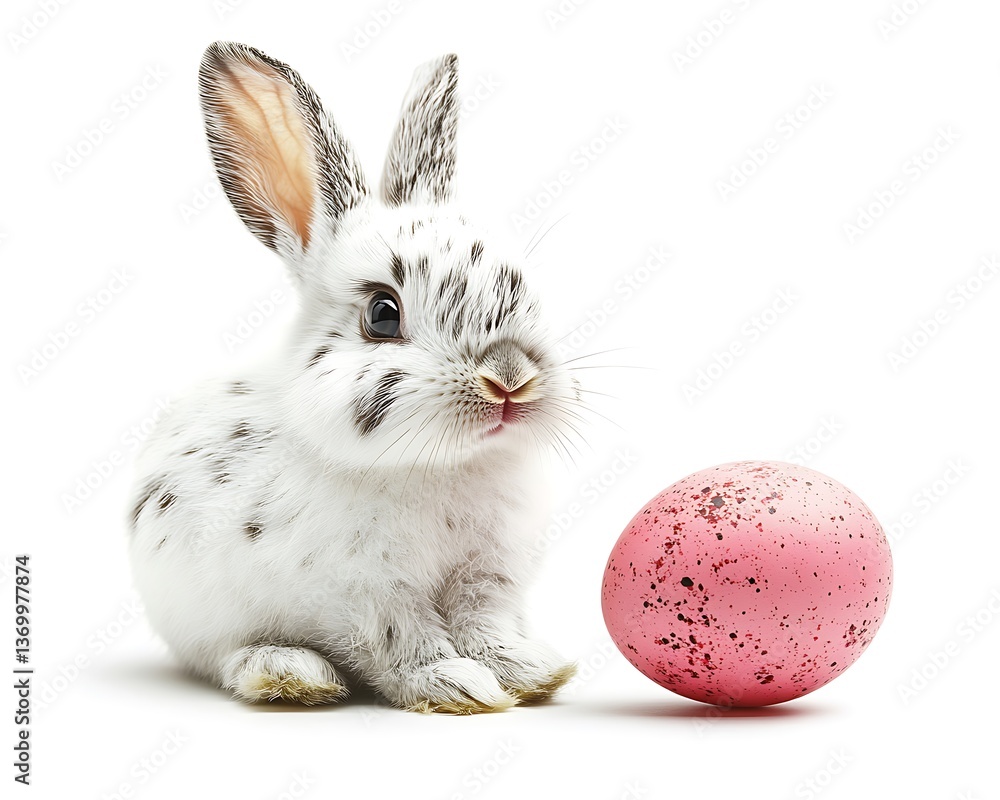 Obraz premium Cute bunny with Easter egg (1)