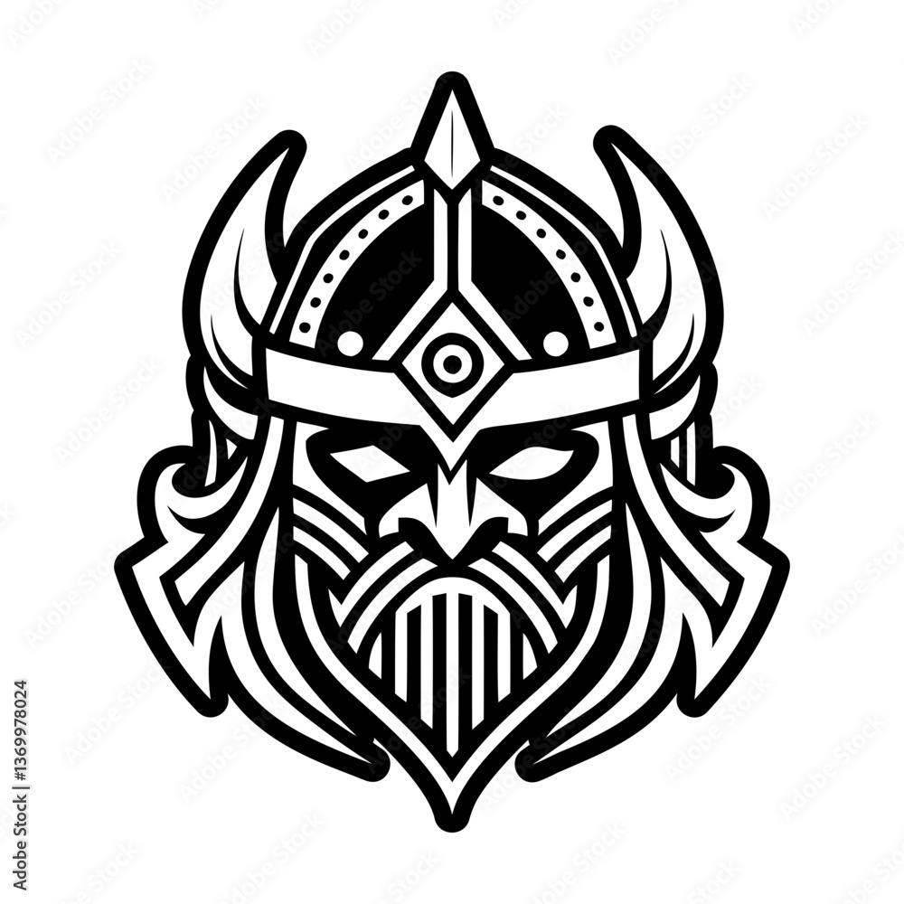 Naklejka premium A solid style icon of warrior helmet symbol